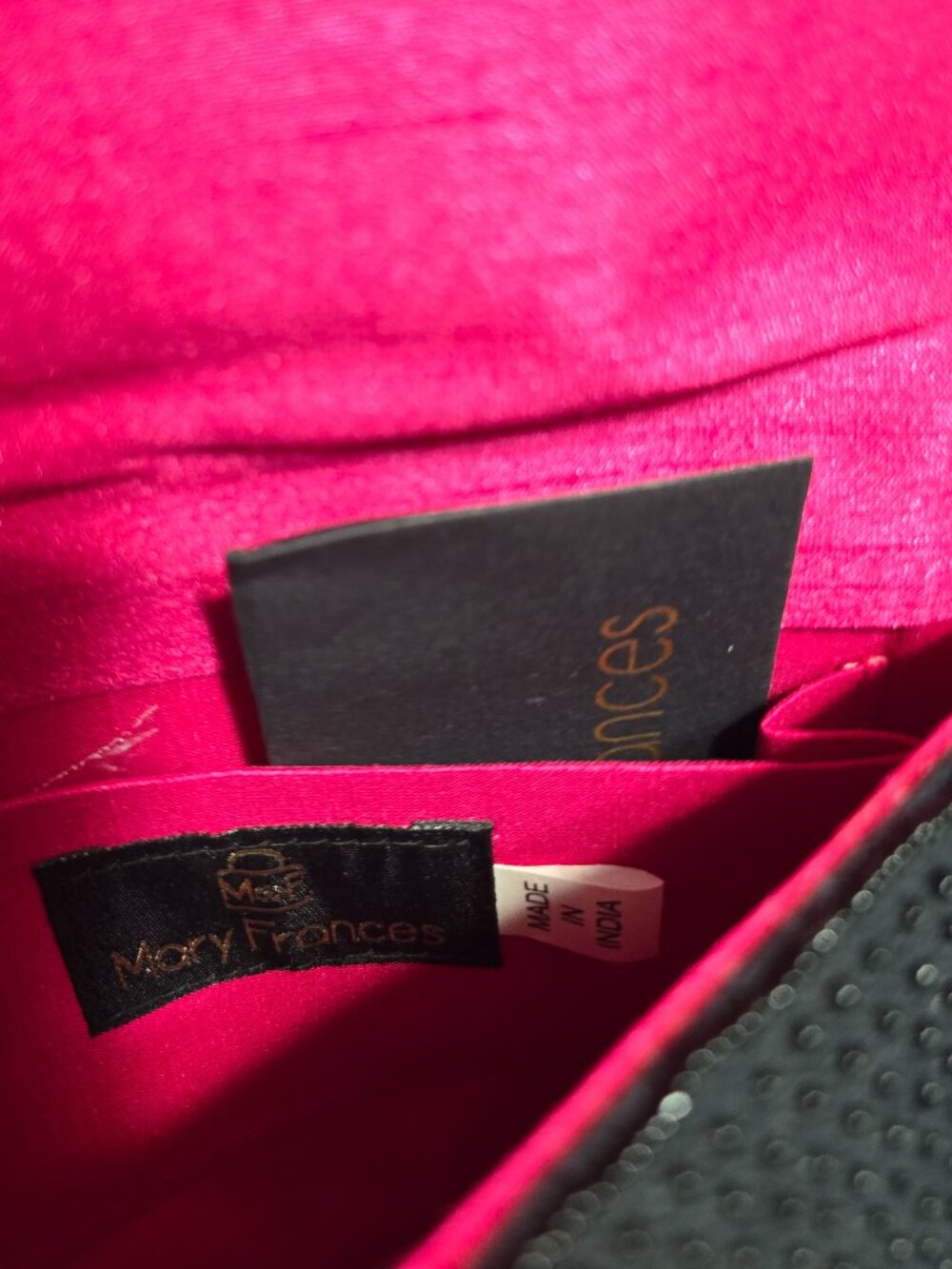 Mary Frances half-moon pinky-red flower bag - Picture 6 of 6